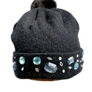 Cute Mink Knit Hat with beads Active